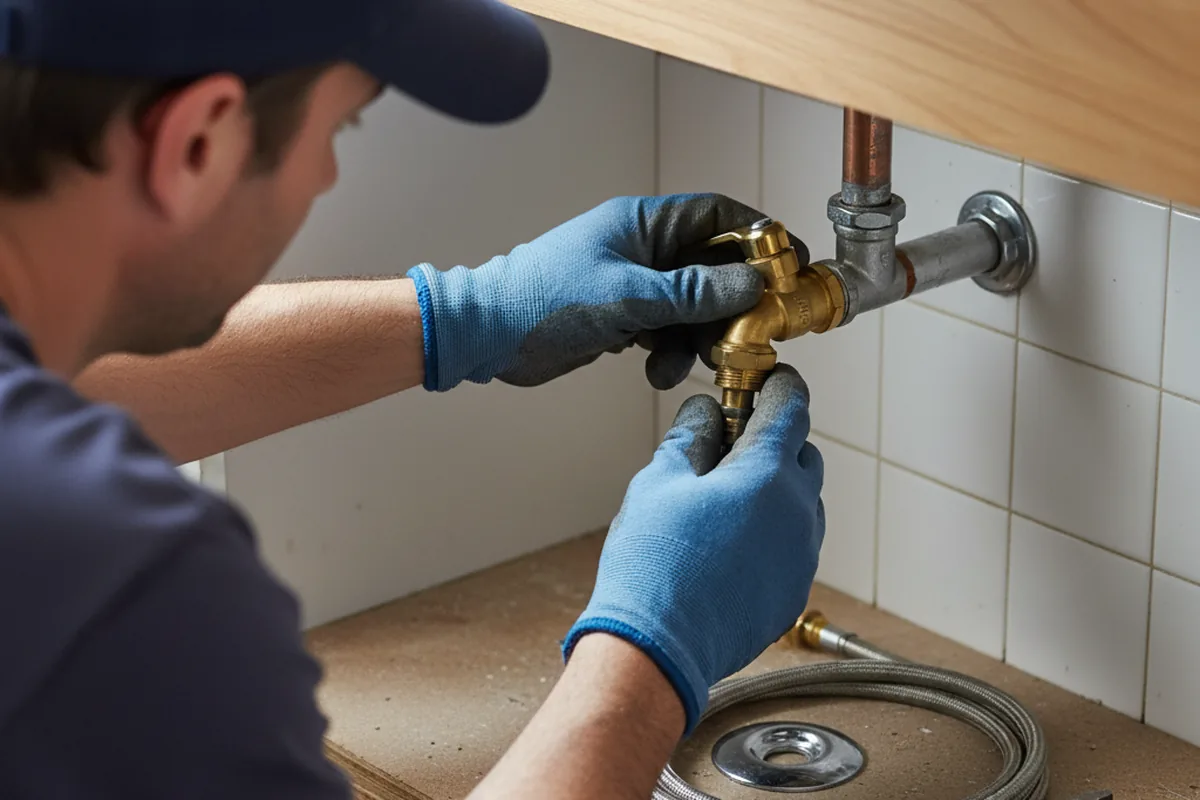 Shutoff valve and fitting work during Burst Pipe Repair in Lawrenceburg